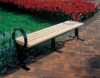 8 Ft. Recycled Plastic Flat Hoop Bench Without Back - Steel Frame - Surface Mount