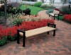 6 Ft. Recycled Plastic Flat Bench Without Back - Powder Coated Steel - Surface Mount