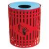 32 Gallon Round Custom Logo Trash Receptacle - Diamond Pattern