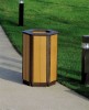 Recycled Plastic Hexagon Trash Receptacle - Fits 32 And 55 Gallon - Portable