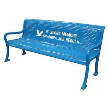 8 Ft. Custom Logo Contour Bench - Thermoplastic Coated Steel