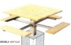 Picture of Square Wooden Picnic Table - Pedestal Base
