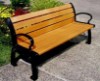 6 Ft. Recycled Plastic Bench With Back - Powder Coated Aluminum - Surface Mount - Portable