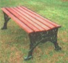 4 Ft. Renaissance Bench - Wooden Slats And Metal Frame - Portable