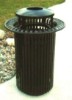 Picture of 32 Gallon Round Trash Can with Snuffer Top and Liner - Powder Coated Steel - Portable
