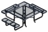 Picture of Square Thermoplastic Metal Picnic Table - 3 Seats - Ultra Leisure Style - Portable
