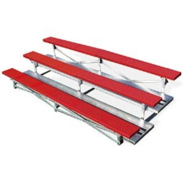 15 ft. 3 Row Bleachers - Plastisol Seats with Galvanized Frame