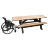 8 Ft. Double End ADA Rectangular Recycled Plastic Picnic Table - Portable