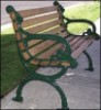4 Ft. Victorian Bench - Wooden Slats And Metal Frame - Portable