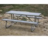 8 Ft Rectangular Aluminum Picnic Table - Bolted Steel Frame - Portable