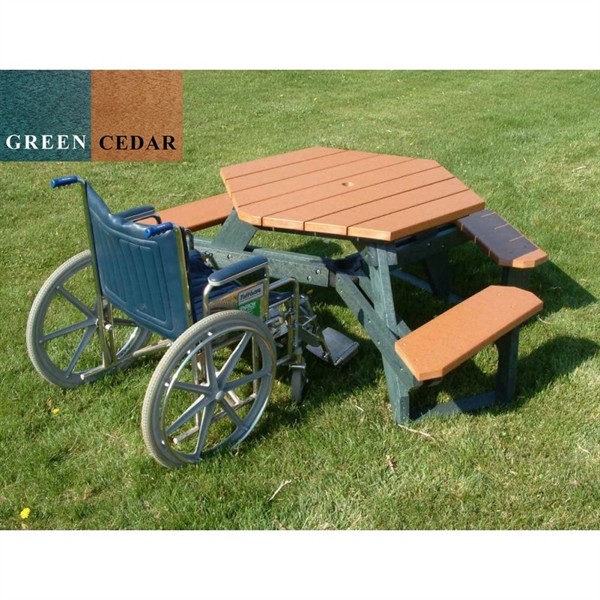 Picture of ADA Wheelchair Accessible Round Recycled Plastic Picnic Table, 170 lbs.
