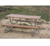 Picture of 8 ft Recycled Plastic Picnic Table - Bolted Steel Frame - Portable