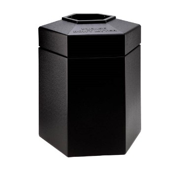 45 Gallon Plastic Trash Receptacle - Hexagon Design