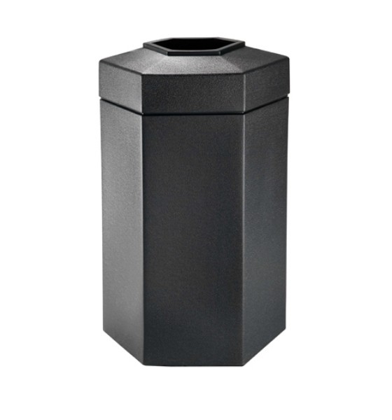 50 Gallon Plastic Trash Can - Hexagon Design