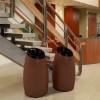 15 Gallon Polyethylene Trash Can with Wood Finish