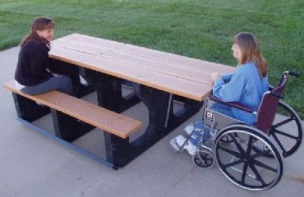 Picture of ADA 7.5 Ft. Rectangular Recycled Plastic Picnic Table - Quick Ship - Portable