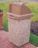 Picture of Quick Ship Concrete Trash Can 30 Gallons with Push Door Lid and Tray Holder