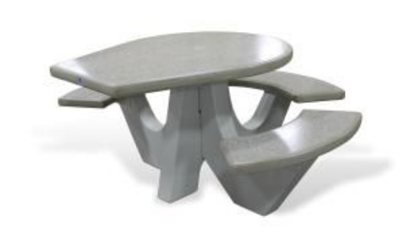 Picture of Quick Ship ADA Compliant Commercial Square Concrete Picnic Table, 860 lbs. 