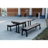 8 Ft. Recycled Plastic Picnic Table With Powder Coated Steel Frame - Portable / Surface Mount