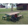 8 Ft. ADA Recycled Plastic Picnic Table - Cast Aluminum Frame - Portable / Surface Mount