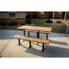 Rectangular 8 Ft. Recycled Plastic Picnic Table - Steel Frame - Inground Or Surface Mount