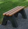 4 Ft. Recycled Plastic Bench Without Back - Slatted Base - Portable