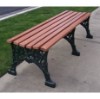 4 Ft. Renaissance Bench - Wooden Slats And Metal Frame - Portable