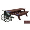 Picture of 8 ft. Single End ADA Rectangular Recycled Plastic Picnic Table - Portable