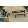 Picture of 8 ft. Single End ADA Rectangular Recycled Plastic Picnic Table - Portable
