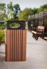 Picture of 40 Gallon Square Trash Can with Rain Cap - Recycled Plastic - Portable 
