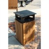 Picture of 40 Gallon Square Trash Can with Rain Cap - Recycled Plastic - Portable 