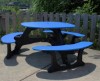 Recycled Plastic Round Picnic Table - Portable