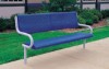 6 Ft. Bench With Back - Perforated Powder Coated Steel - Inground Mount