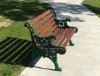 4 Ft. Renaissance Bench With Back - Wooden Slats And Metal Frame - Portable