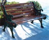 4 Ft. Renaissance Bench With Back - Wooden Slats And Metal Frame - Portable