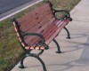 80 Inch Ft. Victorian Contour Bench - Oak Wooden Slats - Cast Aluminum Frame - Portable