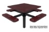 RHINO Pedestal Picnic Table Perforated Metal Inground