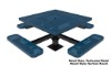 RHINO Pedestal Picnic Table Perforated Metal Surface Mounted