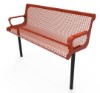 RHINO 4 Foot Contoured Bench with Arms and Back - Inground Mount