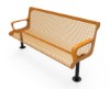 RHINO 4 Foot Contoured Bench with Arms and Back - Surface Mount