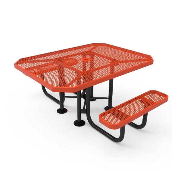 ELITE Series ADA 46" Octagonal Thermoplastic Steel Picnic Table - Expanded