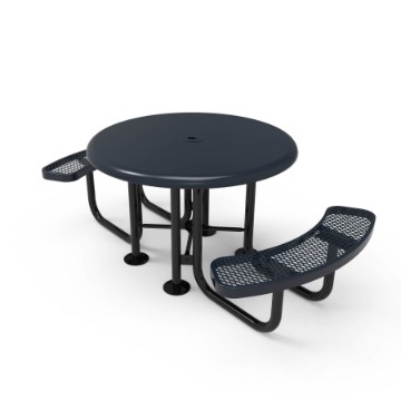 ADA Thermoplastic ELITE Series Solid Top Picnic Table with 2 Seats Expanded Metal