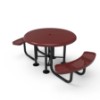 ADA Thermoplastic ELITE Series Solid Top Picnic Table with 2 Seats Perforated Metal
