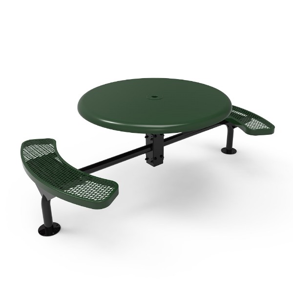 Thermoplastic ELITE Series Nexus Solid Top Picnic Table with Expanded Metal Seats
