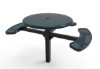 ELITE Series Solid Top Picnic Table with Perforated Metal Seats 3 Seats