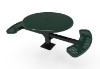ELITE Series ADA 46" Round Pedestal Solid Top Thermoplastic Steel Picnic Table - 2 Attached Seats - Perforated Metal