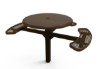 ELITE Series ADA 46" Round Pedestal Solid Top Thermoplastic Steel Picnic Table - 2 Attached Seats - Expanded Metal