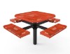 Thermoplastic ELITE Series Pedestal Picnic Table with Expanded Metal Seats