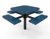 Thermoplastic ELITE Series Pedestal Picnic Table with Perforated Metal Seats