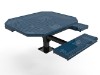Thermoplastic ELITE Series Pedestal Picnic Table with perforated Metal Seats